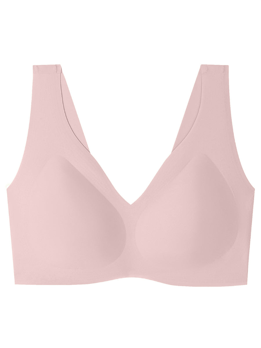 Liber Women's Solid Color Full Cup Wire-Free Push-Up Bra