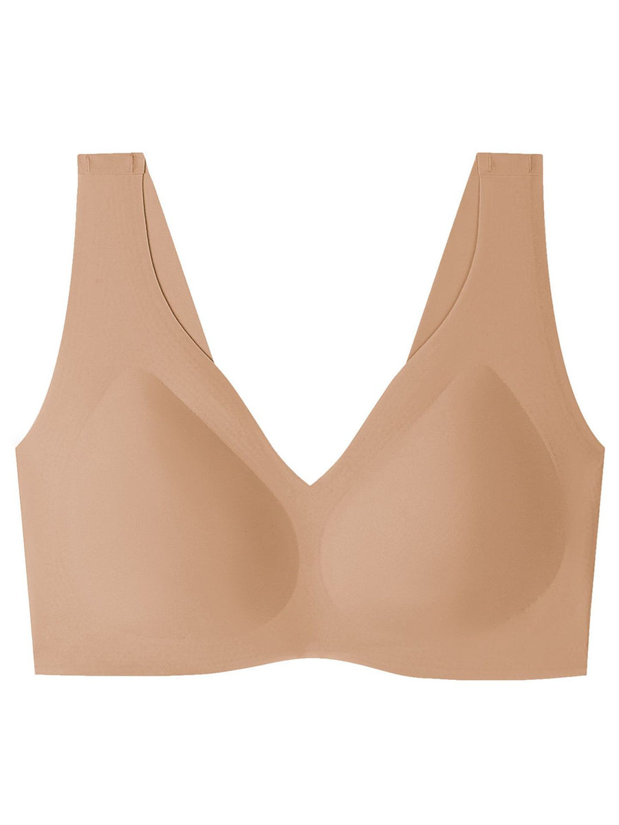 Liber Women's Solid Color Full Cup Wire-Free Push-Up Bra