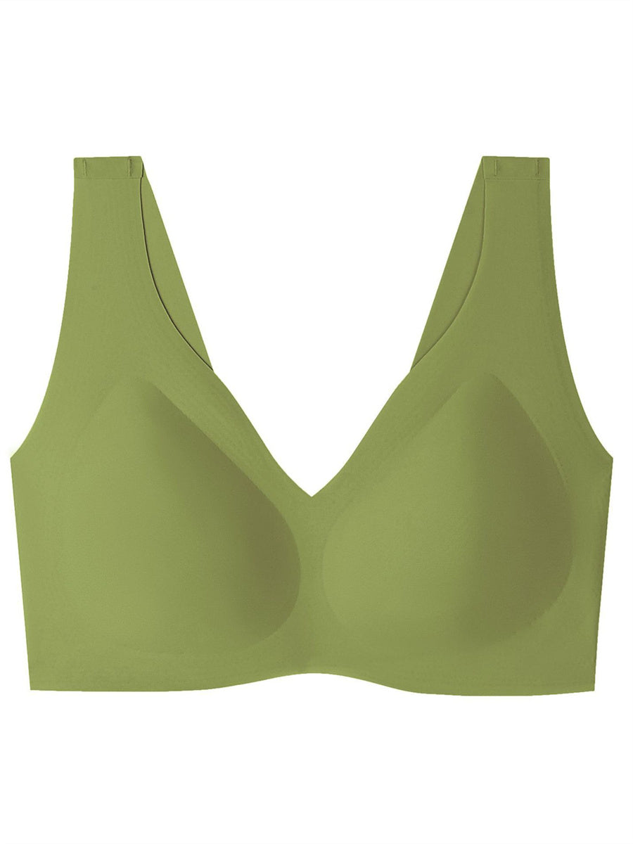 Liber Women's Solid Color Full Cup Wire-Free Push-Up Bra