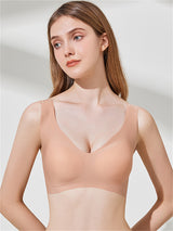 Liber Women's Solid Color Full Cup Wire-Free Push-Up Bra