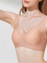 Liber Women's Solid Color Full Cup Wire-Free Push-Up Bra