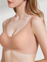 Liber Women's Solid Color Full Cup Wire-Free Push-Up Bra