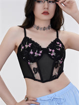 Liber Summer Women's Y2K Hot Girl Floral Sleeveless Slim Tank Top