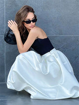 Liber Summer Women's Boudoir Ballet Solid Color Loose Skirt