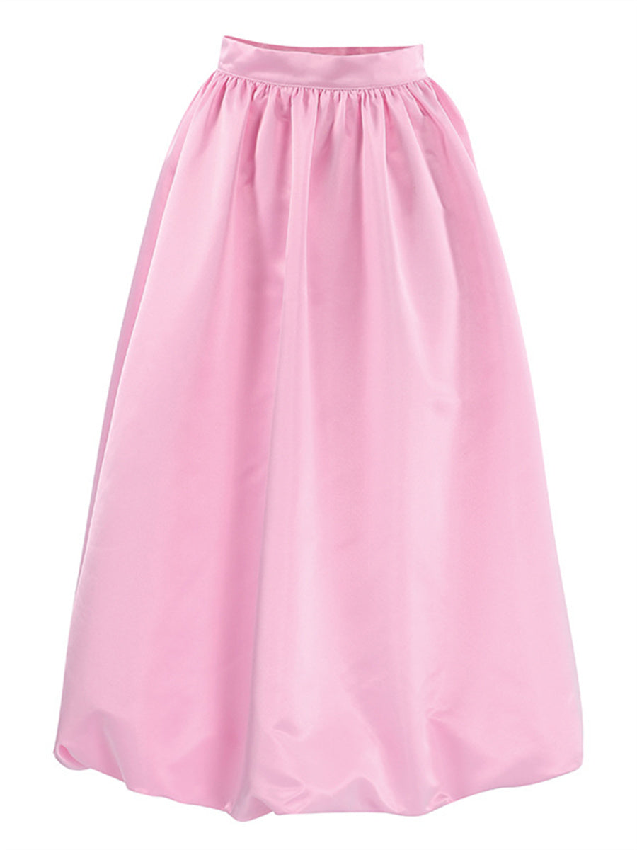 Liber Summer Women's Boudoir Ballet Solid Color Loose Skirt