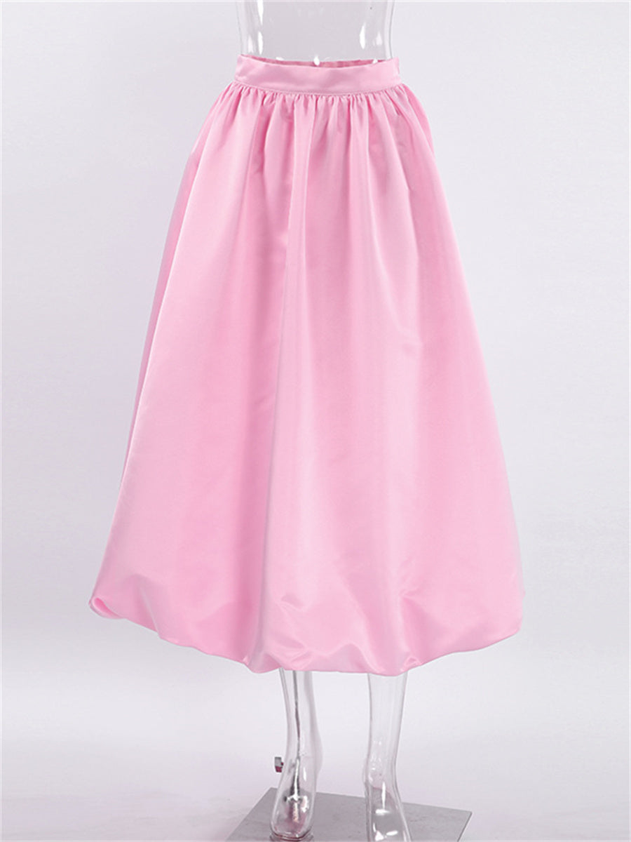 Liber Summer Women's Boudoir Ballet Solid Color Loose Skirt