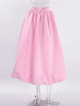 Liber Summer Women's Boudoir Ballet Solid Color Loose Skirt