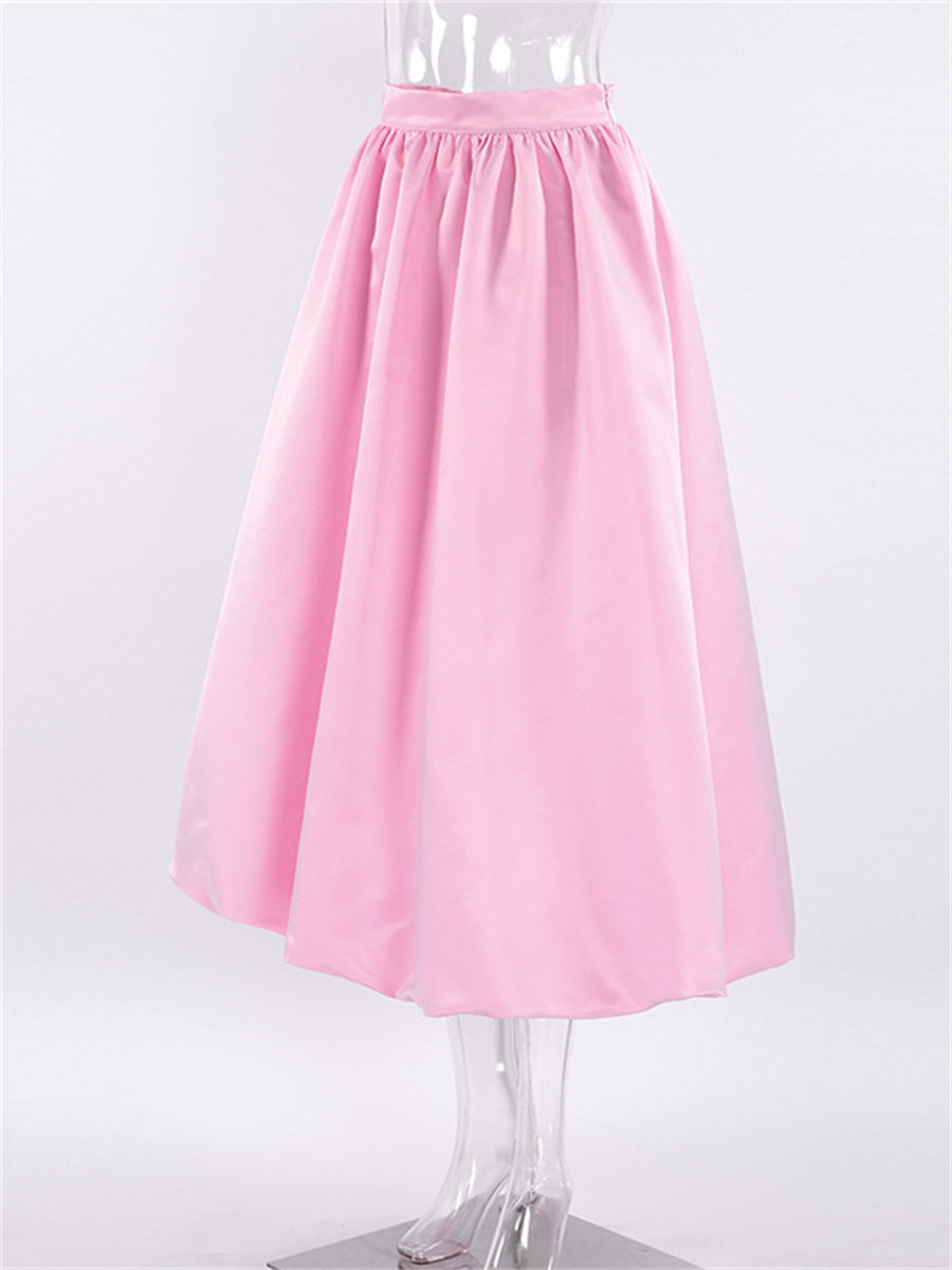 Liber Summer Women's Boudoir Ballet Solid Color Loose Skirt