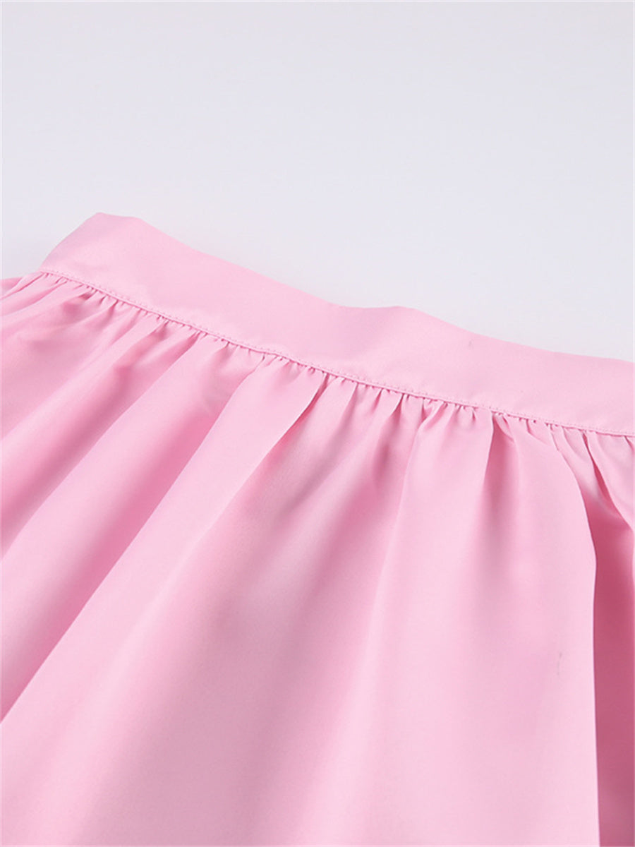 Liber Summer Women's Boudoir Ballet Solid Color Loose Skirt