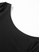Liber Summer Women's Boudoir Ballet Solid Color Round Neck Slim Fit T-Shirt