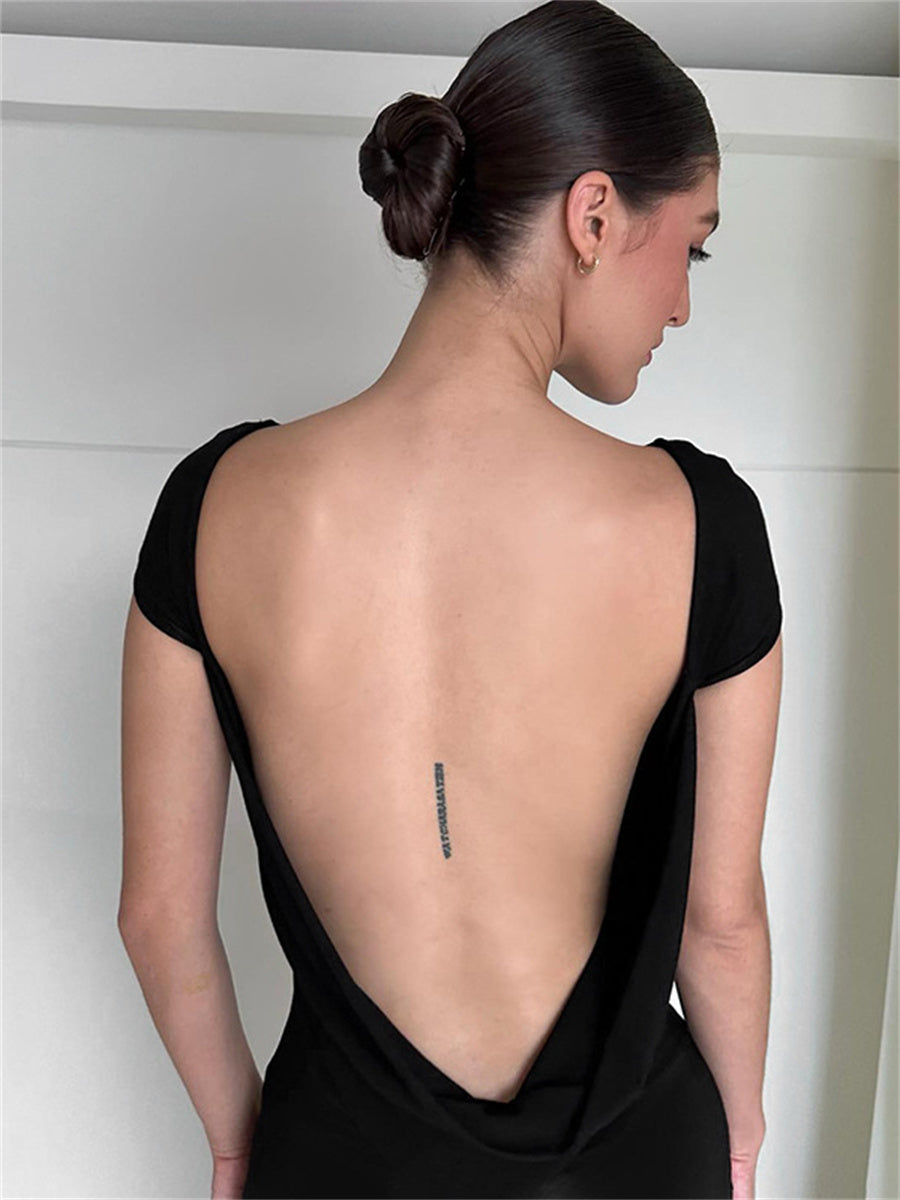Liber Summer Women's Boudoir Ballet Solid Color Round Neck Slim Fit T-Shirt
