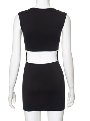 Liber Summer Women's Daily Casual Solid Color Square Neck Sleeveless Slim Dress