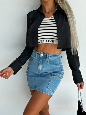 Liber Summer Women's Daily Casual Solid Slim Skirt