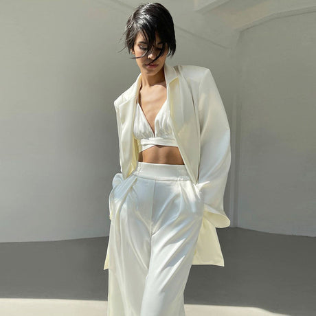 Liber summer women's clothing daily casual solid color loose three-piece suit