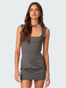 Liber Summer Women's Daily Casual Solid Color Square Neck Sleeveless Slim Dress