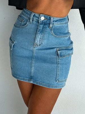 Liber Summer Women's Daily Casual Solid Slim Skirt