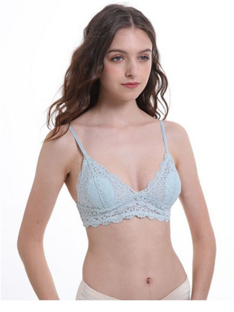 Liber Women's Solid Color, Lace 1/2 Cup Wire-Free Push-Up Bra