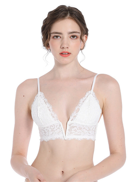 Liber Women's Lace 1/2 Cup Wire-Free Push-Up Bra