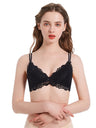 Liber Women's Solid Color, Lace 1/2 Cup Wire-Free Push-Up Bra