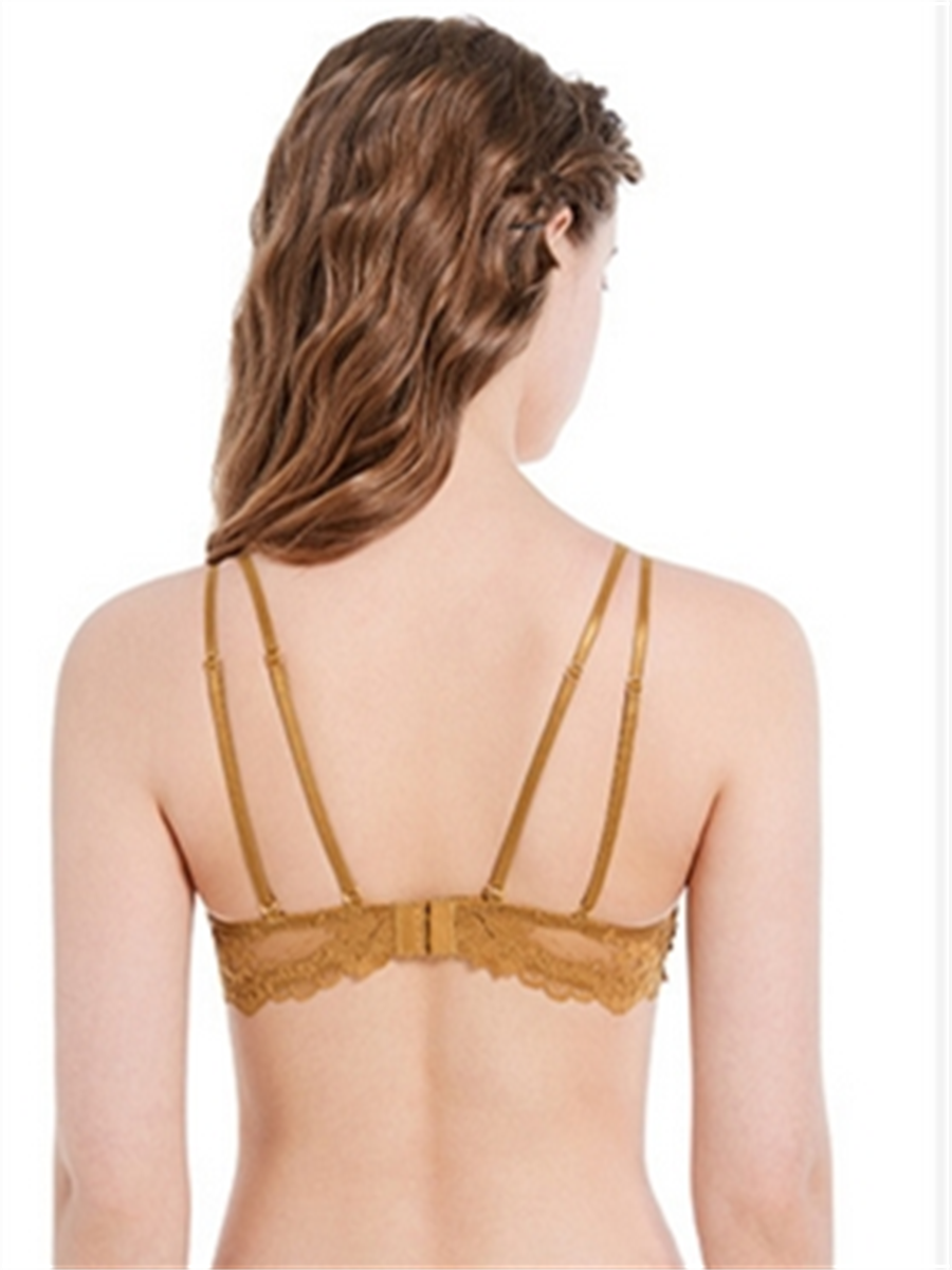 Liber Women's Solid Color, Lace 1/2 Cup Wire-Free Push-Up Bra