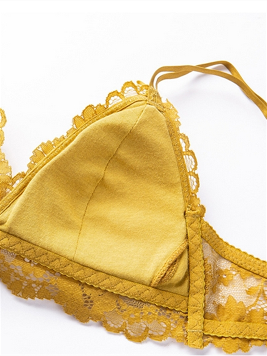 Liber Women's Solid Color, Lace 1/2 Cup Wire-Free Push-Up Bra