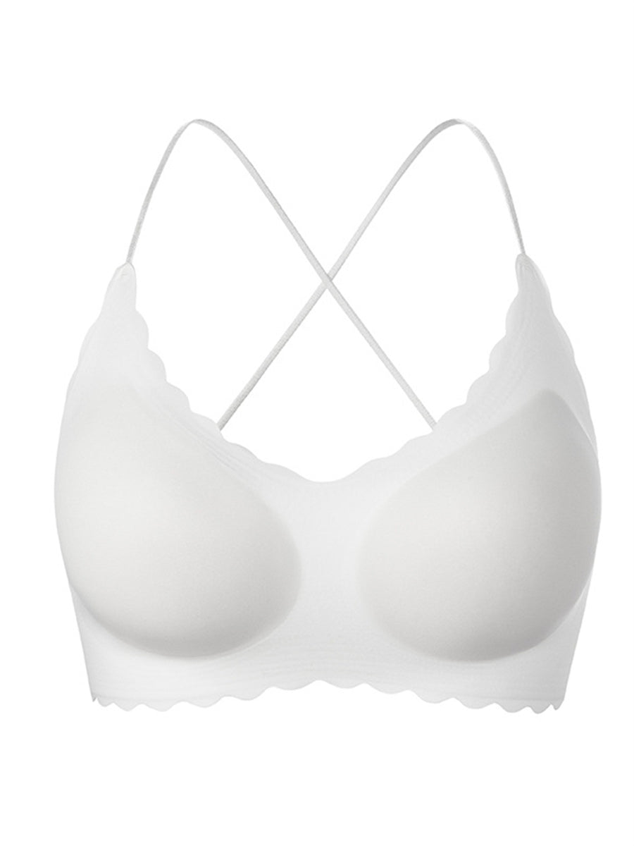 LiberSS Women's Solid Full Cup No Wire Support Push-up Bra