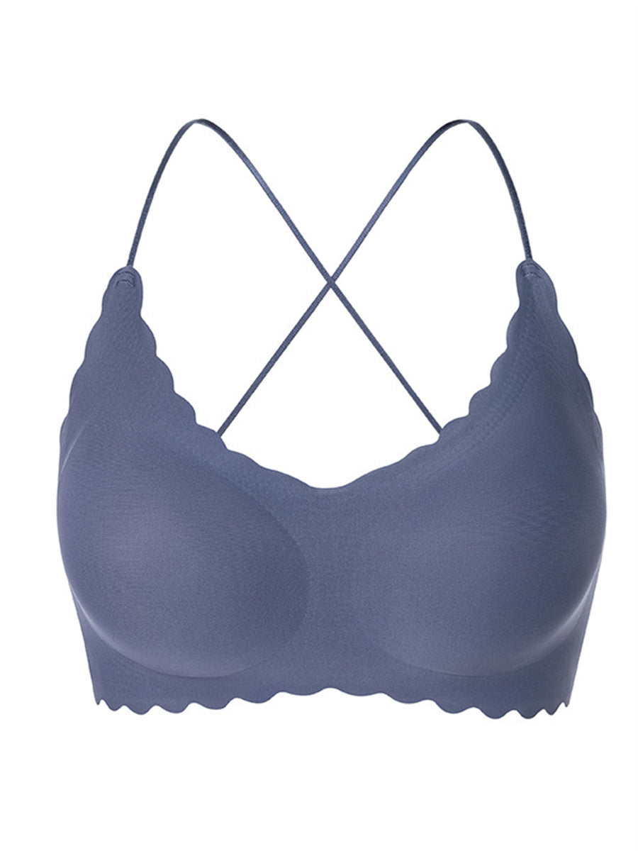 LiberSS Women's Solid Full Cup No Wire Support Push-up Bra