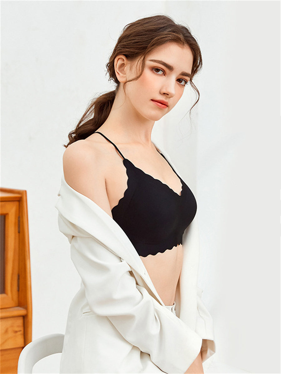 LiberSS Women's Solid Full Cup No Wire Support Push-up Bra