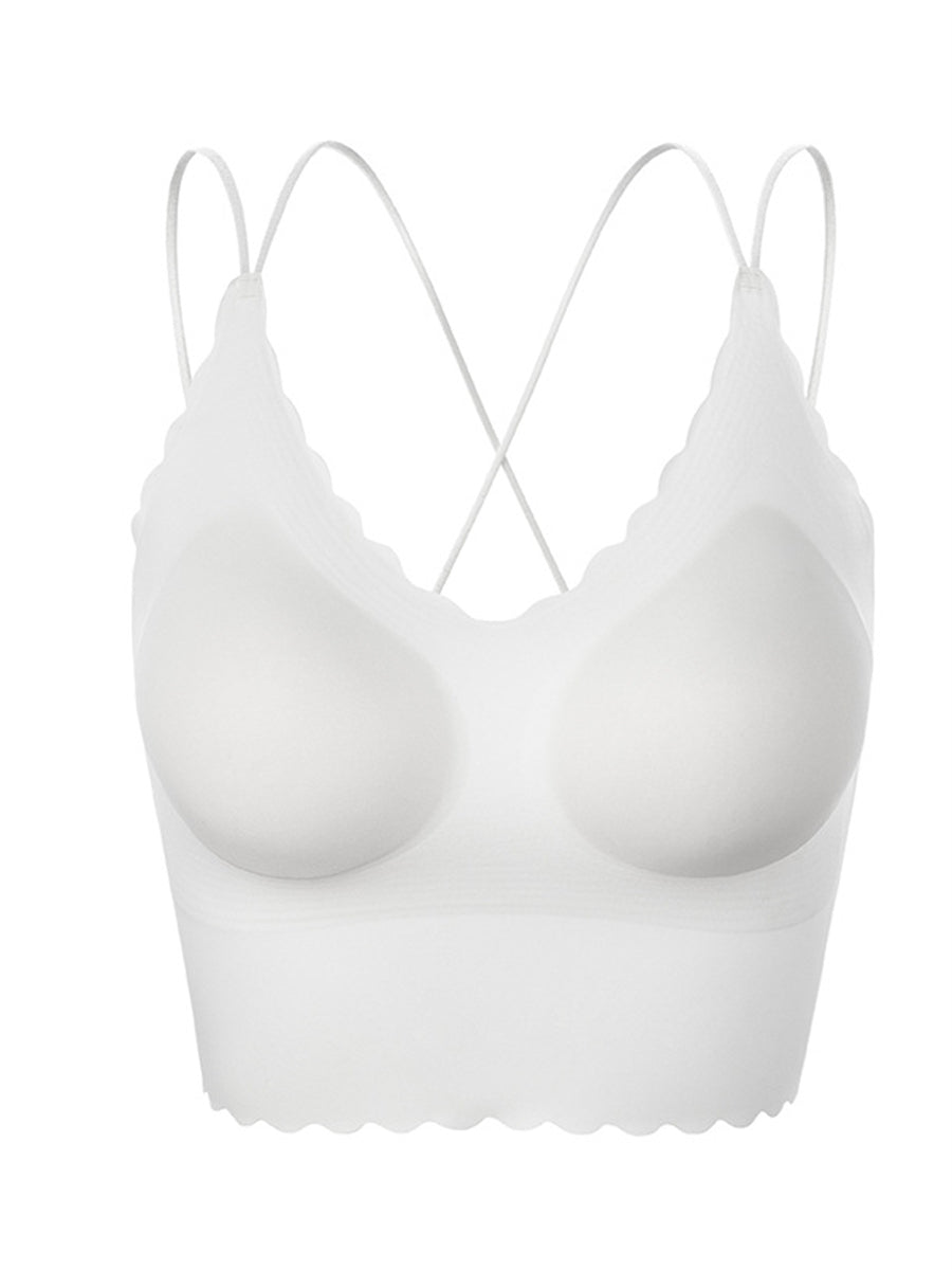 LiberSS Women's Solid Full Cup No Wire Support Push-up Bra