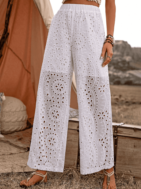 Liber Summer Women's Pastoral Embroidered Loose Pants