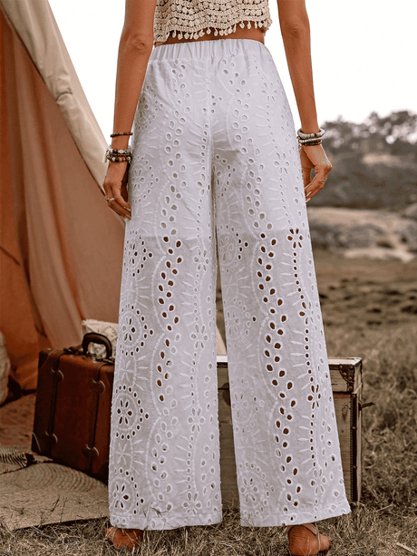 Liber Summer Women's Pastoral Embroidered Loose Pants