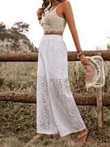 Liber Summer Women's Pastoral Embroidered Loose Pants
