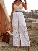 Liber Summer Women's Pastoral Embroidered Loose Pants