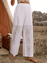 Liber Summer Women's Pastoral Embroidered Loose Pants