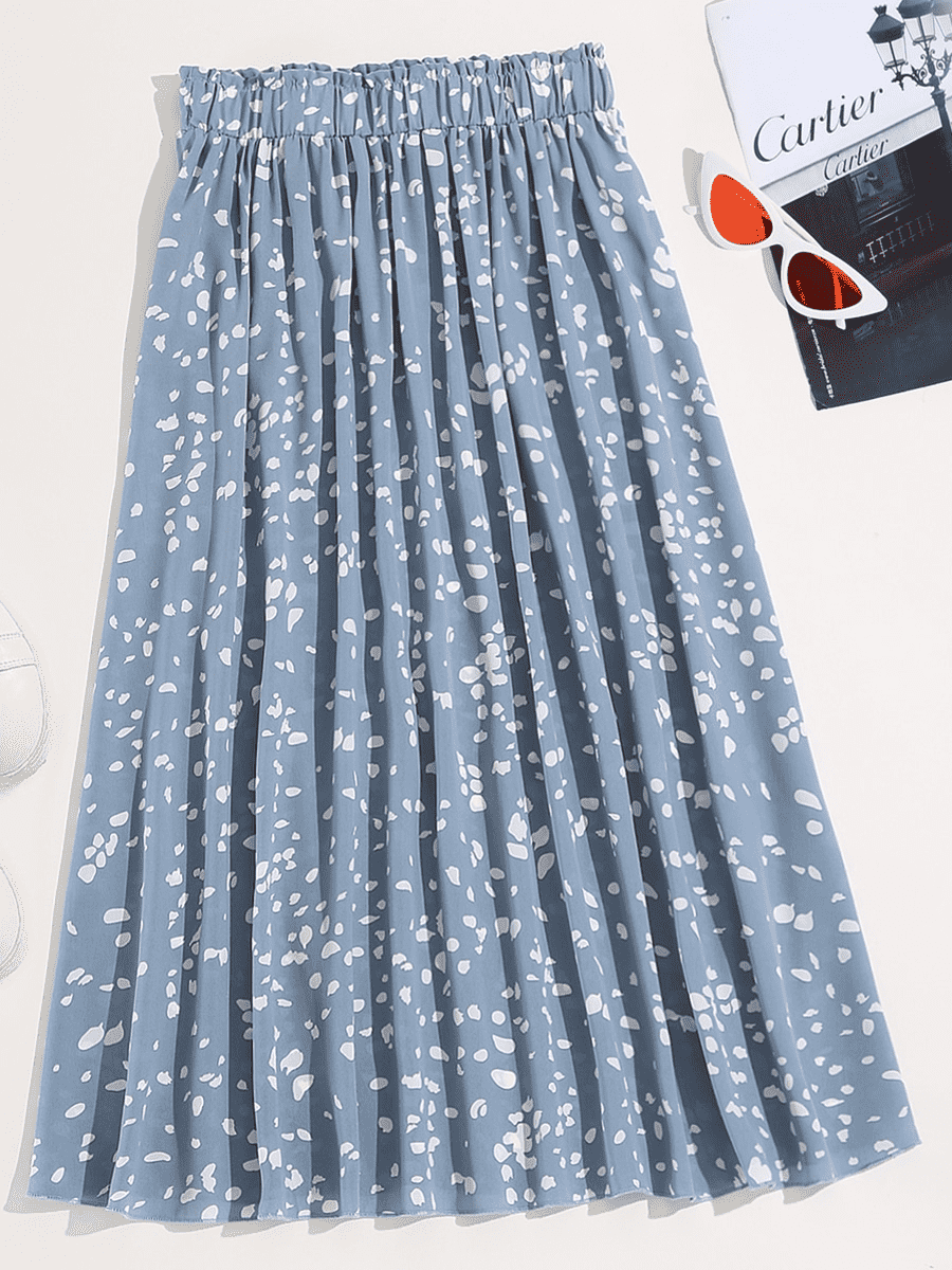 Liber Summer Women's Pastoral Print Loose Skirt