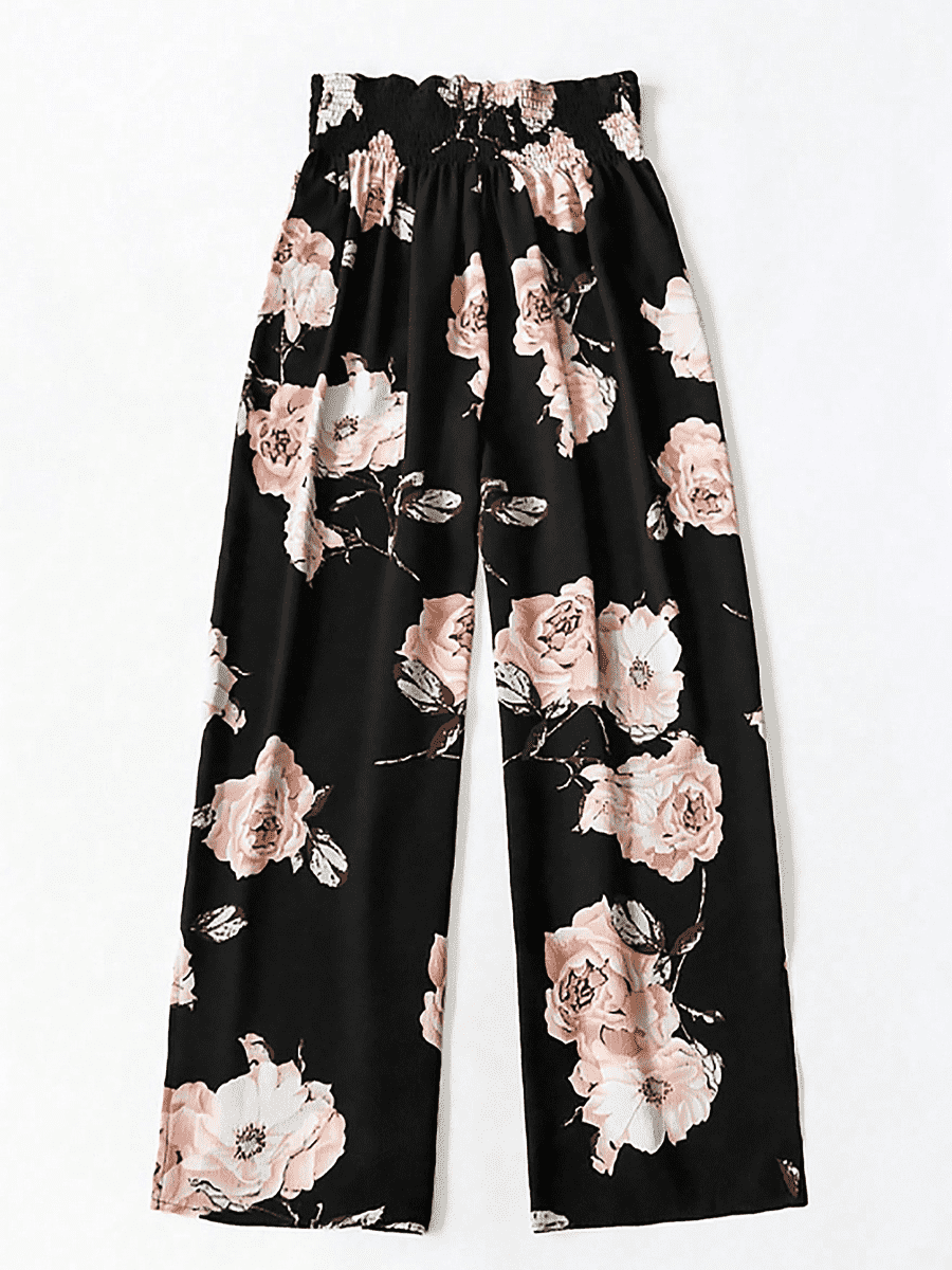 Liber Summer Women's Pastoral Print Loose Pants