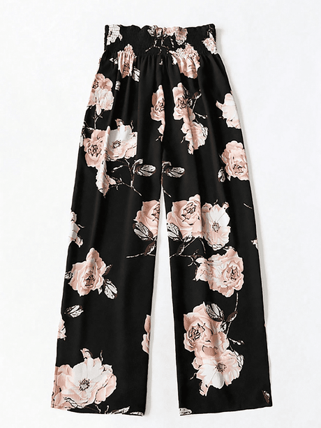 Liber Summer Women's Pastoral Print Loose Pants