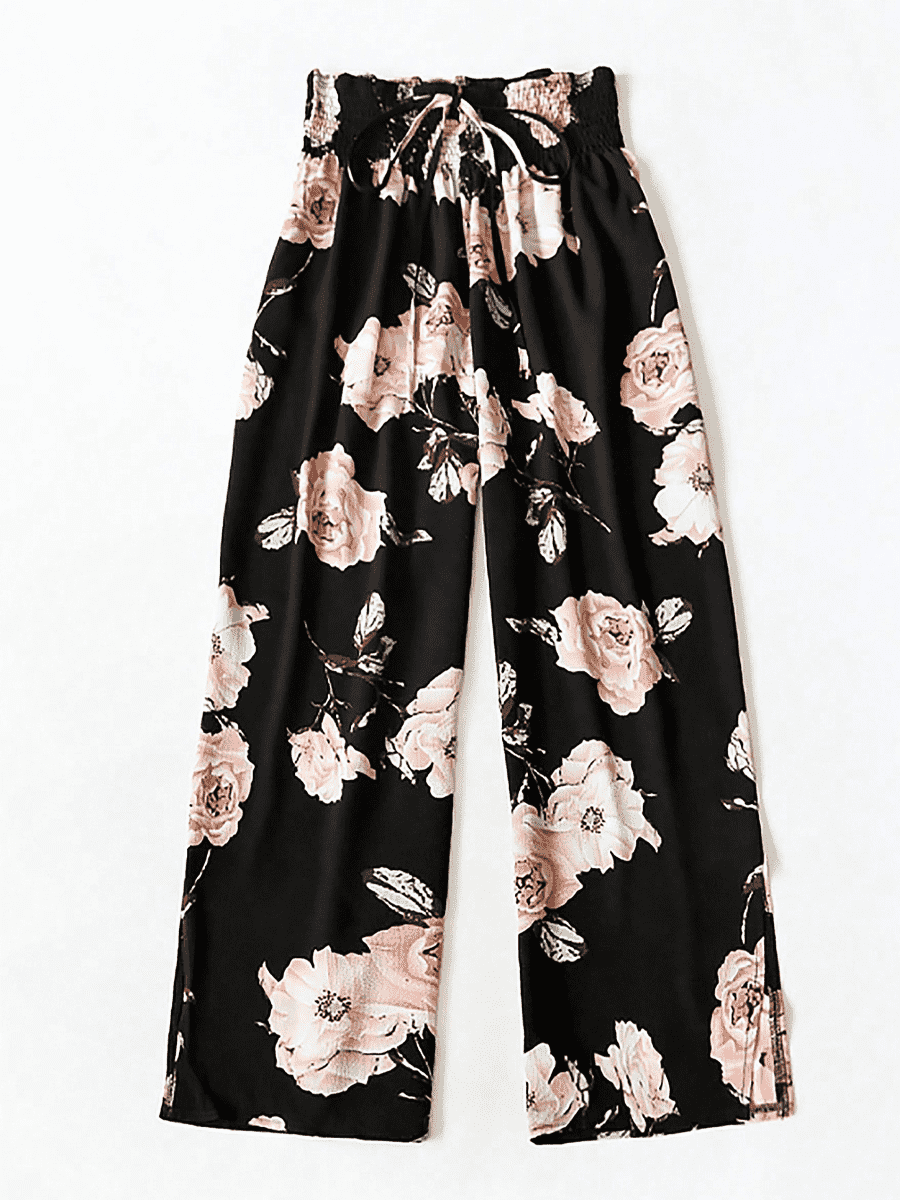 Liber Summer Women's Pastoral Print Loose Pants