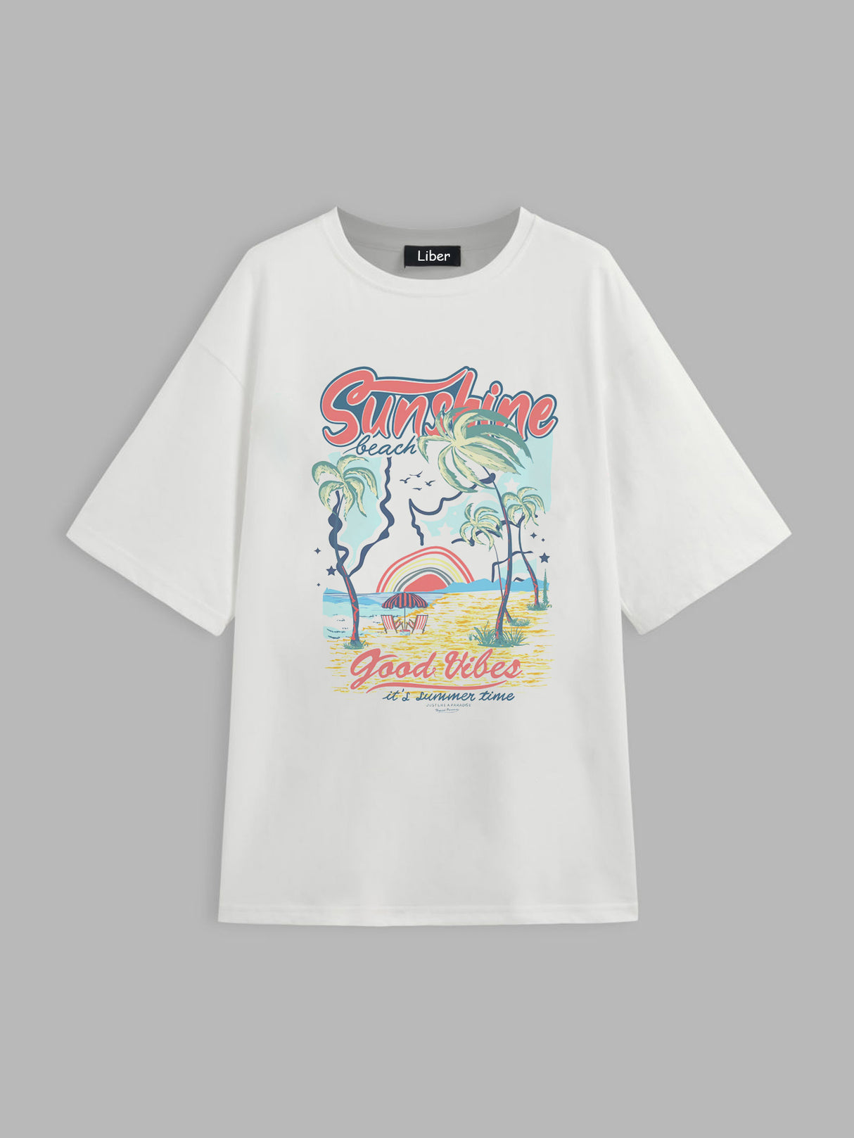 Liber Summer Women's Daily Casual Printed Round Neck Short Sleeve T-Shirt