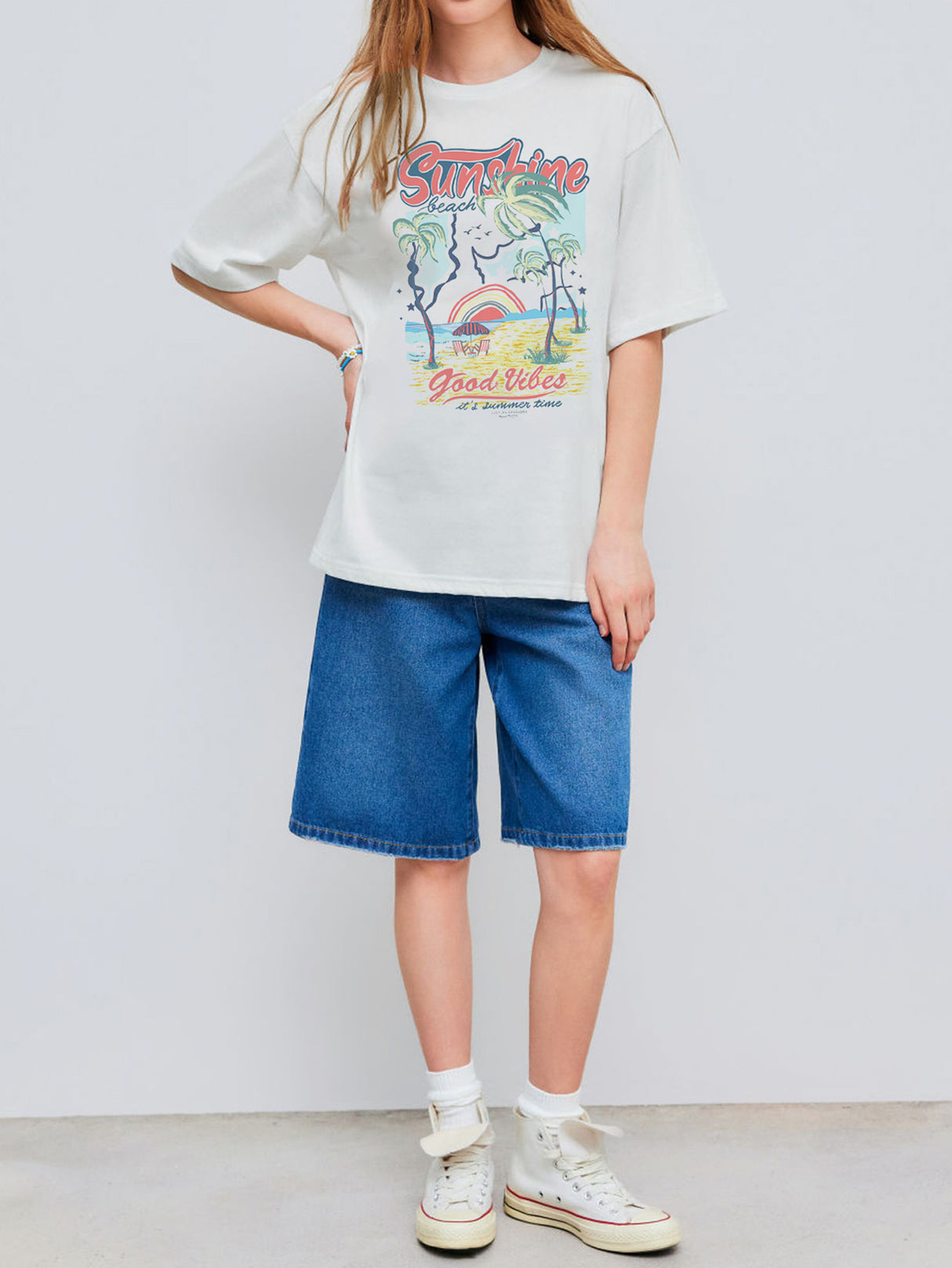 Liber Summer Women's Daily Casual Printed Round Neck Short Sleeve T-Shirt