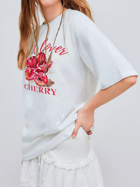 Liber Summer Women's Daily Casual Printed Round Neck Short Sleeve T-Shirt