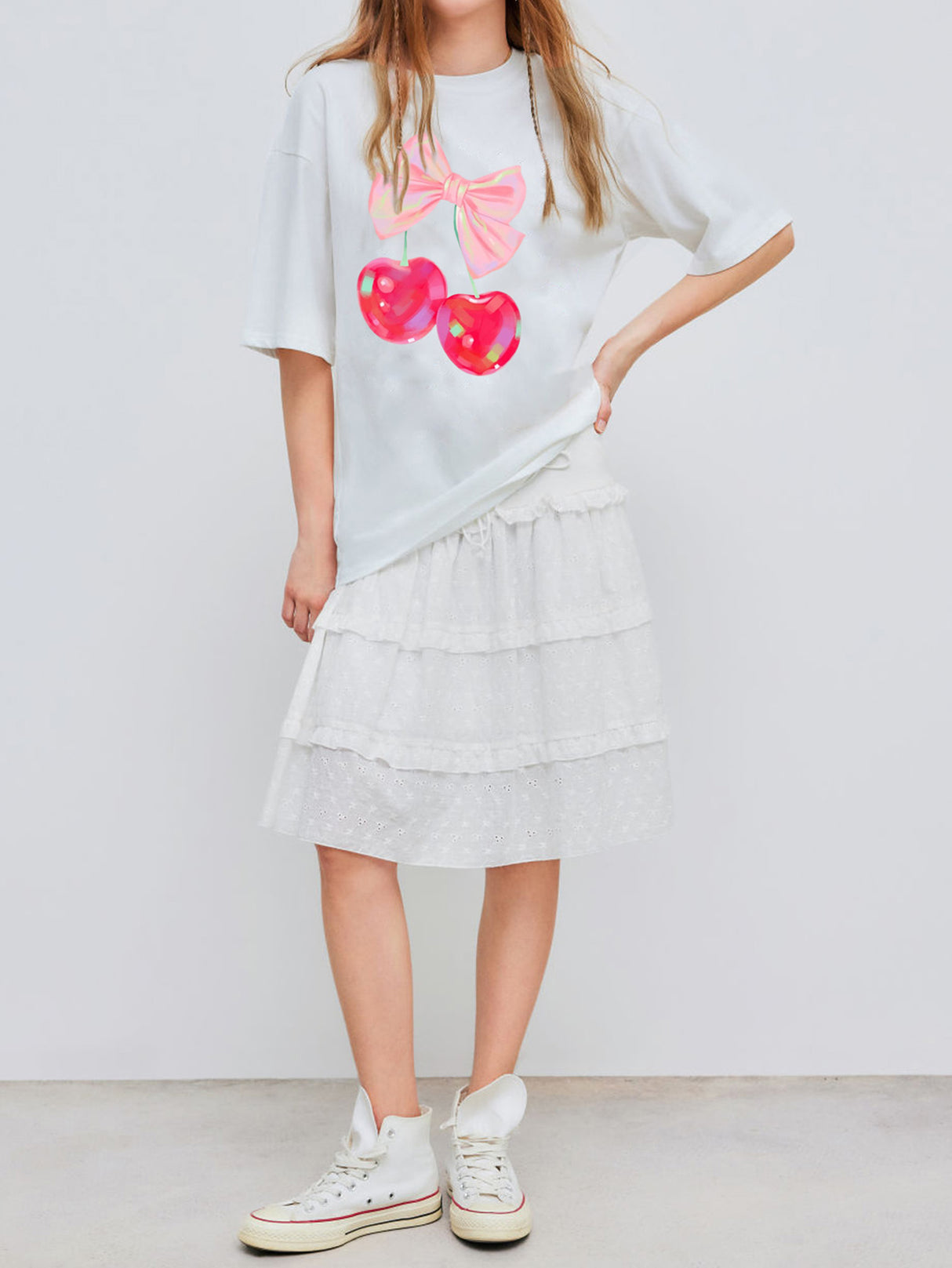 Liber Summer Women's Daily Casual Printed Round Neck Short Sleeve T-Shirt