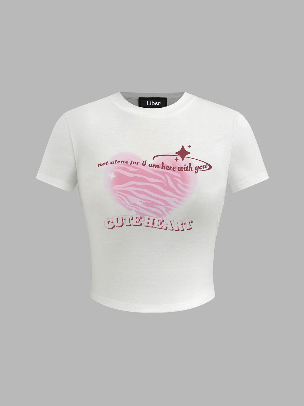 Liber Summer Women's Y2K Hot Girl Print Round Neck Short Sleeve T-Shirt