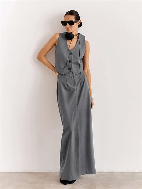 Liber summer women's clothing daily leisure solid color V-neck sleeveless slim fit two-piece suit