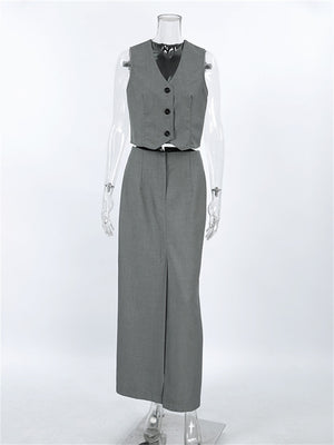 Liber summer women's clothing daily leisure solid color V-neck sleeveless slim fit two-piece suit