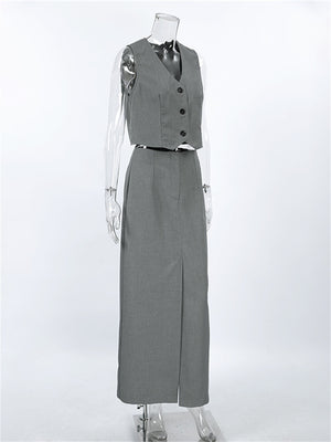 Liber summer women's clothing daily leisure solid color V-neck sleeveless slim fit two-piece suit