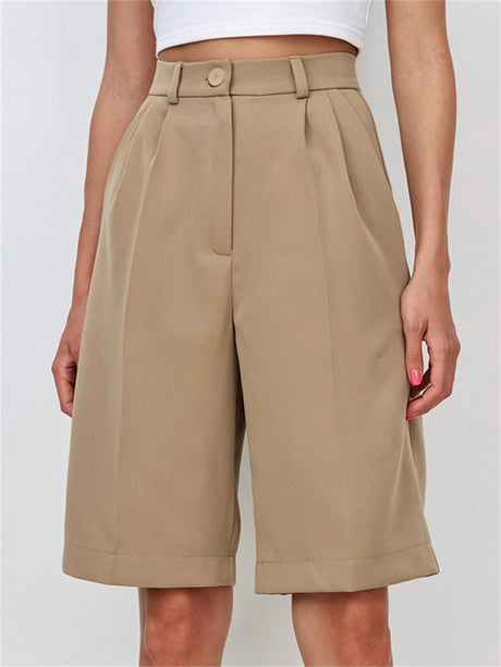 Liber summer women's daily casual solid color loose shorts