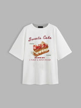 Liber Summer Women's Daily Casual Dessert Printed T-shirt