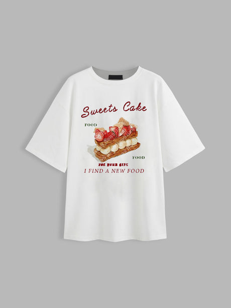 Liber Summer Women's Daily Casual Dessert Printed T-shirt
