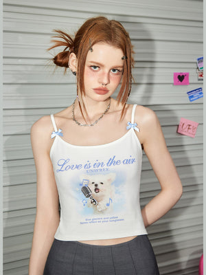 Liber Summer Women's Y2K Hot Girl Print Sleeveless Slim Tank Top